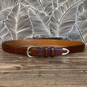 Vintage Harken Croc Leather Belt - Large